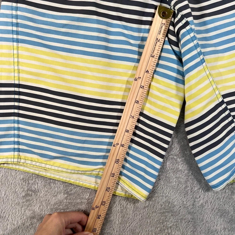 Patagonia‎ Boardshorts Mens Size 28 Yellow Blue Striped 11